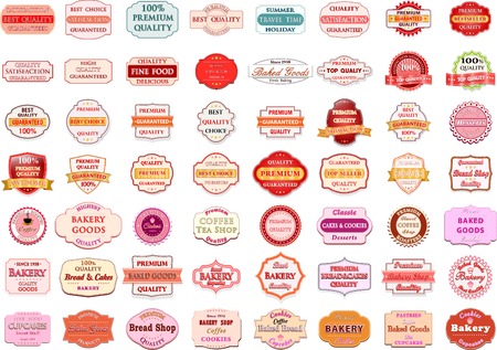Collection of vintage retro bakery logo badges and labelsのイラスト素材