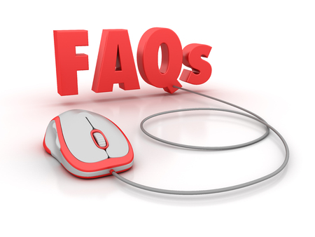 Word FAQs with Computer Mouse - High Quality 3D Renderingの写真素材