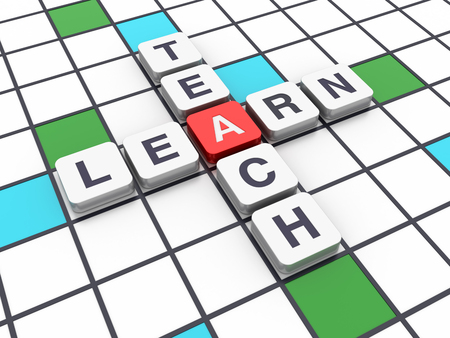 Crossword Series - LEARN TEACH - High Quality 3D Renderingの写真素材