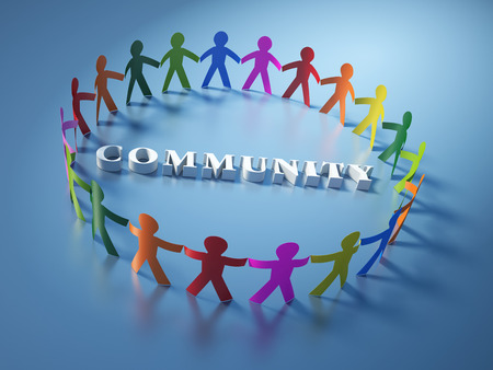 Circle of People with Word COMMUNITY - High Quality 3D Renderingの写真素材