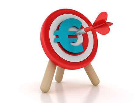 Target With Euro Sign - High Quality 3D Renderingの写真素材