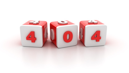 Spelling Blocks 404 buzzword on White Background - High Quality 3D Renderingの写真素材