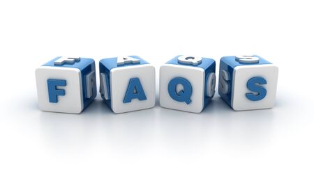 Buzzword Tile Blocks with FAQS Word - High Quality 3D Renderingの写真素材