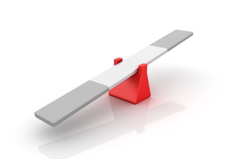 Empty Seesaw - Balance Concept - High Quality 3D Renderingの写真素材