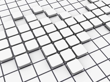 White Blocks Pattern - High Quality 3D Renderingの写真素材