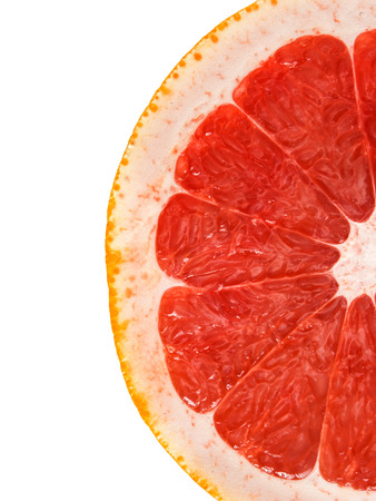 Fresh red grapefruit isolated on white background.の写真素材