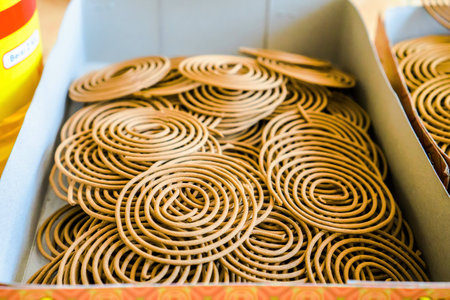 Spiral incense texture in Chinese temple, Incenseの写真素材