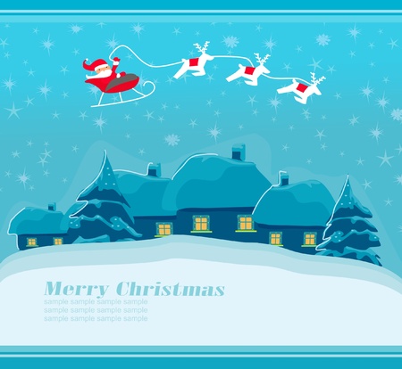 Happy New year card with Santa のイラスト素材