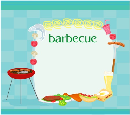 Barbecue Party Invitation with copy spaceのイラスト素材