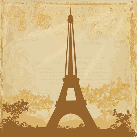 vintage retro Eiffel card  のイラスト素材