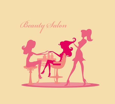 illustration of the beautiful woman in beauty salon       のイラスト素材