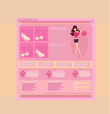 Fashion shopping Website templateのイラスト素材