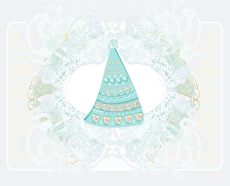 Abstract christmas tree cardのイラスト素材