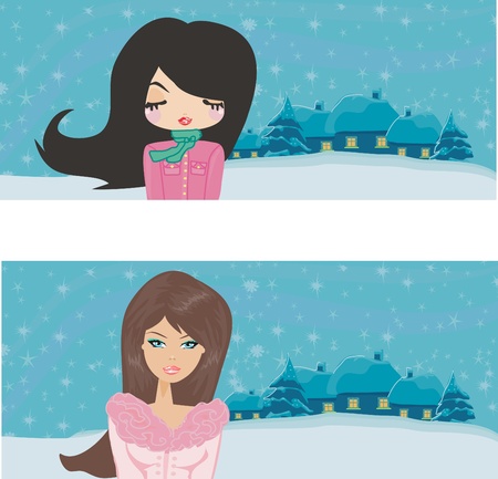 winter girls          のイラスト素材