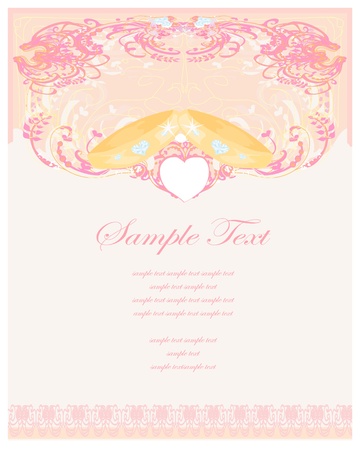wedding Invitation card with rings のイラスト素材