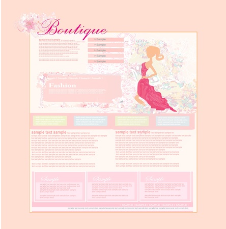 Fashion shopping Website template のイラスト素材