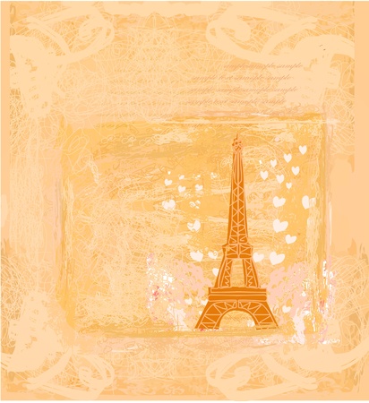 vintage retro Eiffel cardのイラスト素材