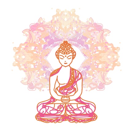 Chinese Traditional Artistic Buddhism Pattern のイラスト素材