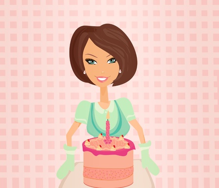 beautiful Housewife cooking のイラスト素材