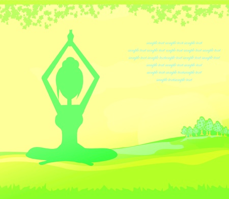 girl sits and meditates のイラスト素材