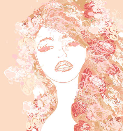 Abstract Beautiful Woman posterのイラスト素材