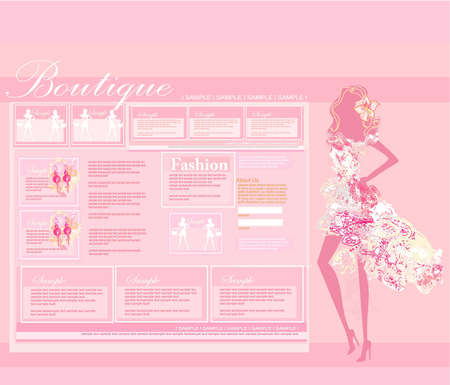 Fashion shopping Website template のイラスト素材