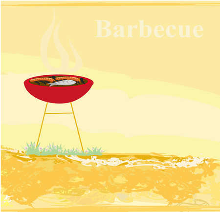 grunge Barbecue Party Invitation のイラスト素材