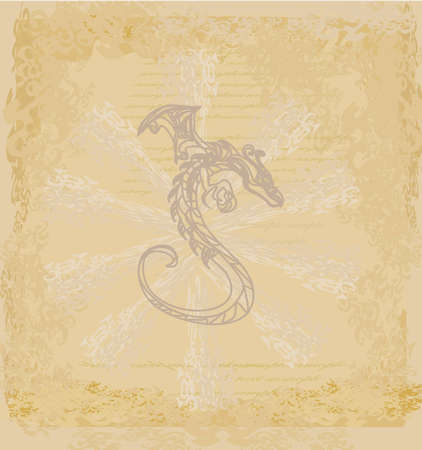 Vector card of year of the dragon のイラスト素材