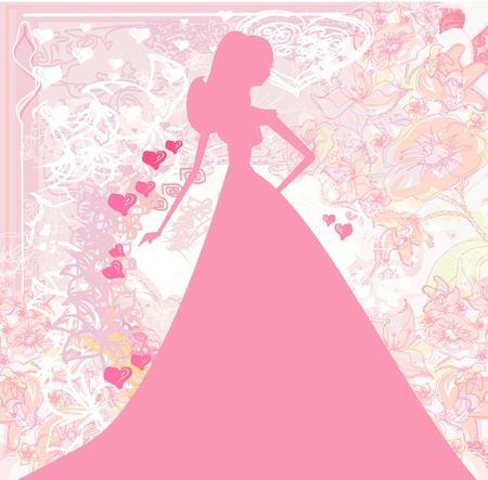 Abstract Beautiful floral bride のイラスト素材