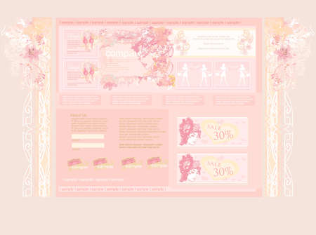 Fashion shopping Website template のイラスト素材