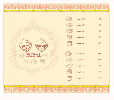 template of traditional Japanese food menu のイラスト素材