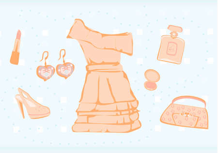 fashion set のイラスト素材