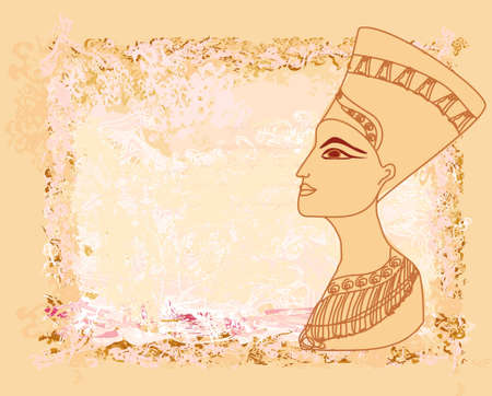 old paper with Egyptian queen のイラスト素材