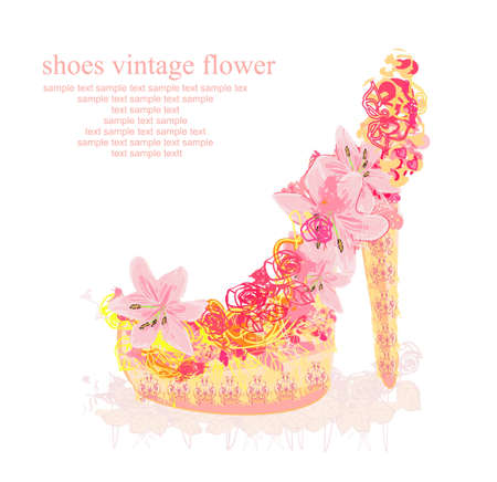 shoes vintage poster のイラスト素材