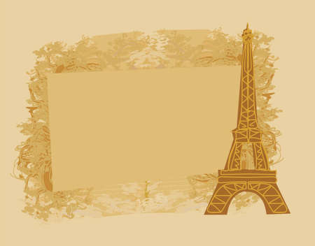 vintage retro Eiffel card         のイラスト素材