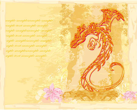 card of year of the dragon のイラスト素材