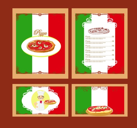 Pizza Menu Template set のイラスト素材