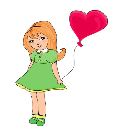 girl with balloon のイラスト素材