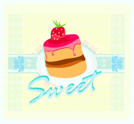 Lovely cake - Vintage Card Design のイラスト素材