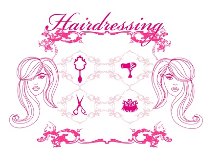 hairdresser salon setのイラスト素材