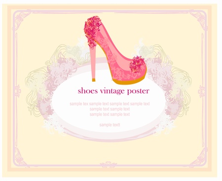 shoes vintage poster のイラスト素材