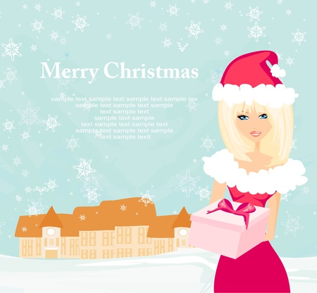 fashion shopping girl with shopping bags and gift box のイラスト素材