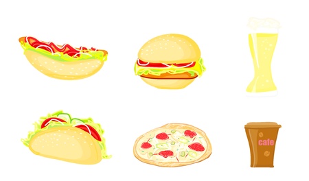 fast food set のイラスト素材