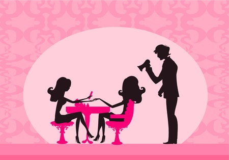 Vector illustration of the beautiful woman in beauty salon のイラスト素材