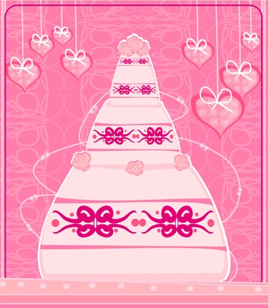 wedding cake card design のイラスト素材