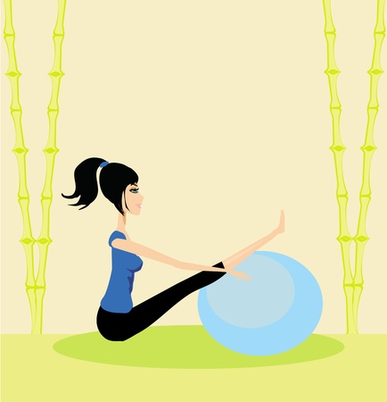 girl in a pilates studio のイラスト素材