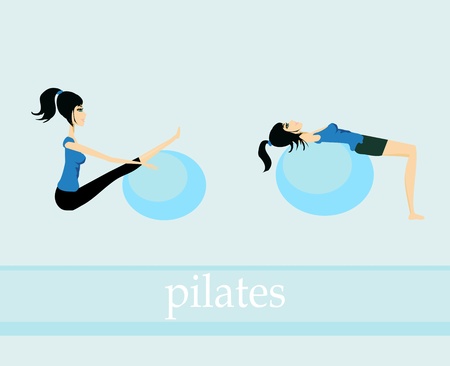 pilates exercise setのイラスト素材