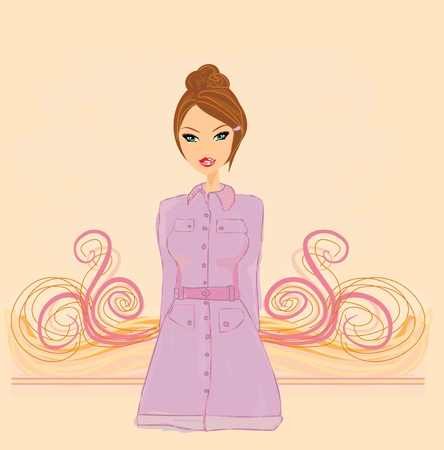 girl in coat のイラスト素材