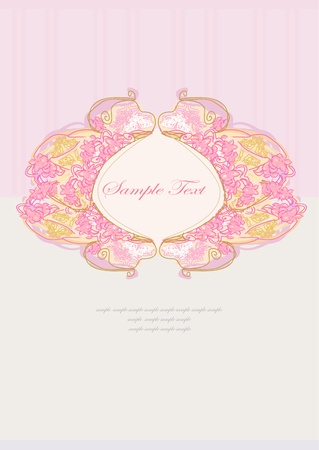 floral invitation card のイラスト素材