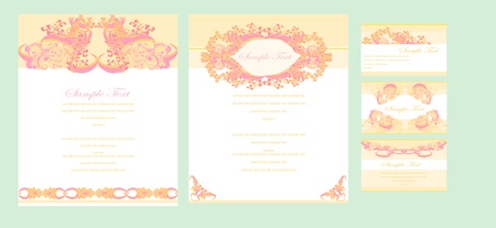 Stylish Wedding templates set のイラスト素材